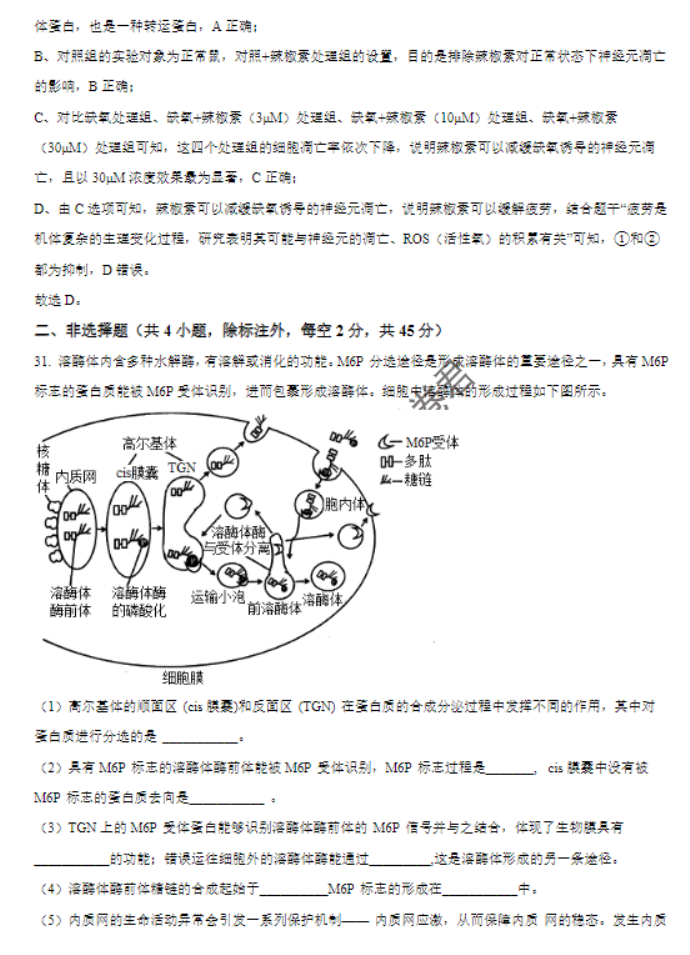 河南南阳2024高三上学期11月期中考试生物试题及答案解析