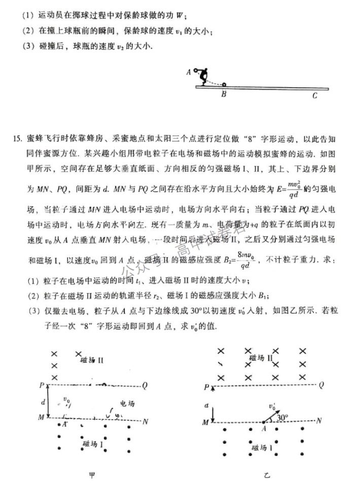 广东韶关2024高三11月一模考试物理试题及答案解析