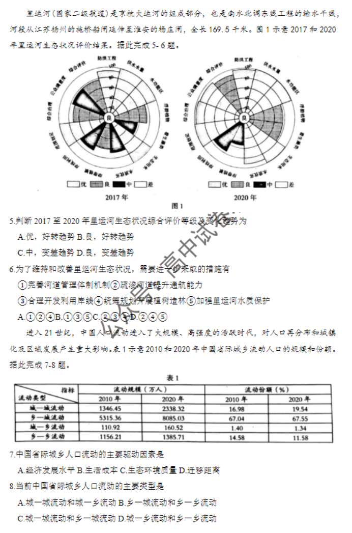 河北石家庄市2024高三11月摸底检测地理试题及答案解析