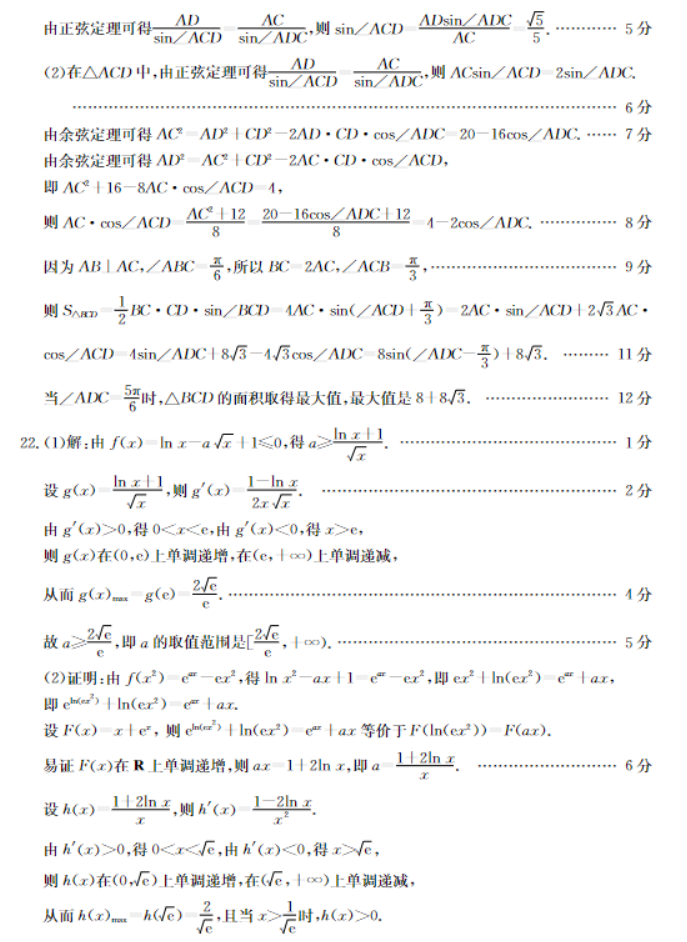 山西金太阳2024高三11月联考模拟预测数学试题及答案解析