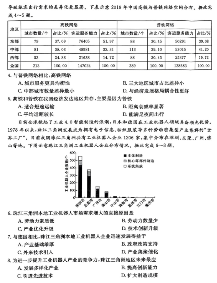 山西金太阳2024高三11月联考模拟预测地理试题及答案解析