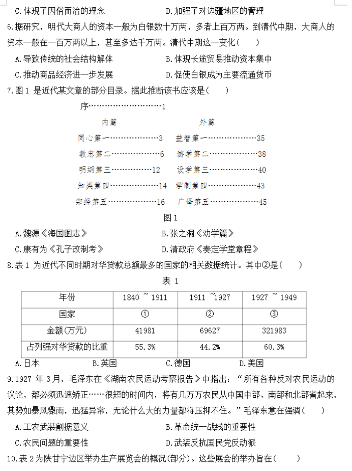 山东普高大联考2024高三11月联合测评历史试题及答案解析