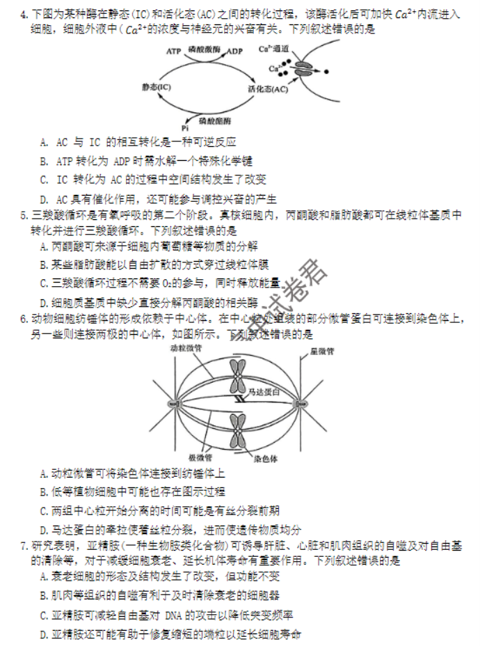 河南省金科新未来2024高三11月联考生物试题及答案解析