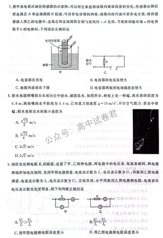 河南省金科新未来2024高三11月联考物理试题及答案解析