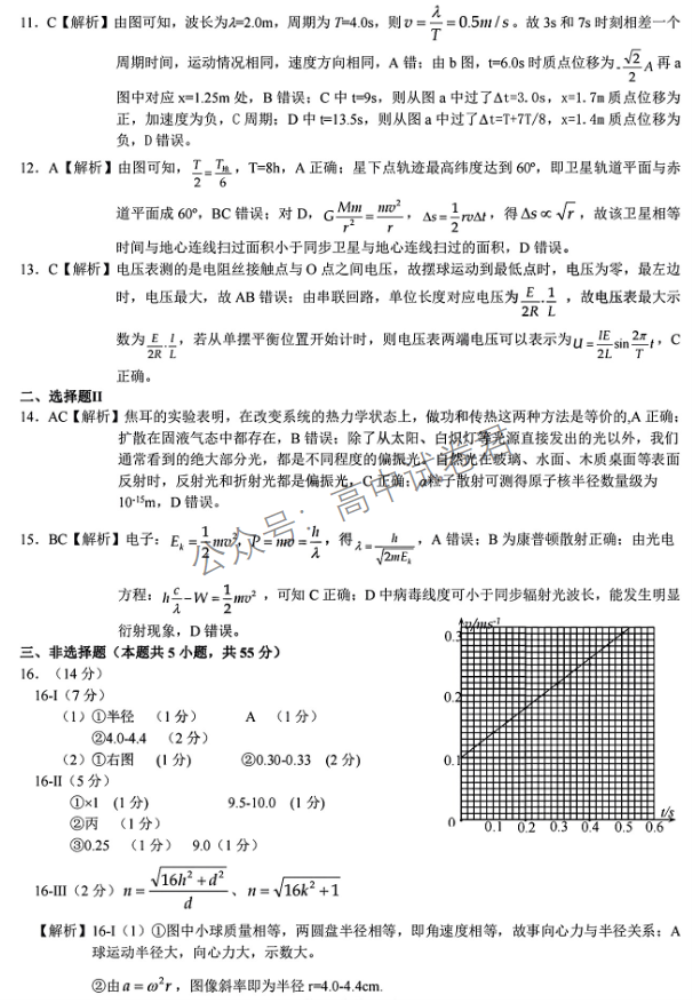 浙江省9+1高中联盟2024高三期中联考物理试题及答案解析