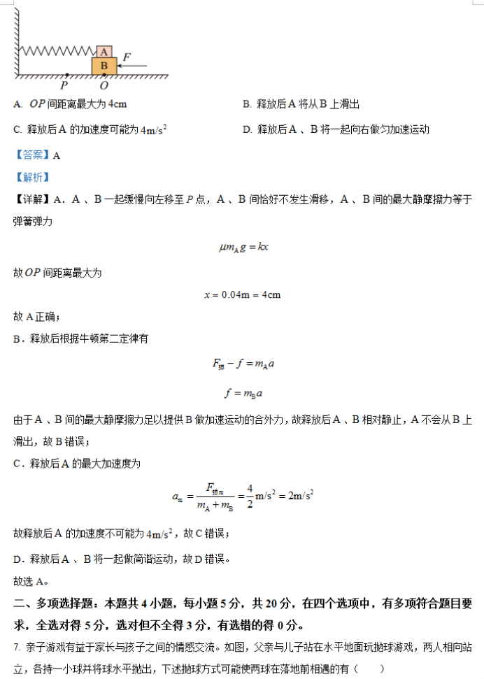 湖南省邵阳武冈市2024高三11月期中考物理试题及答案解析