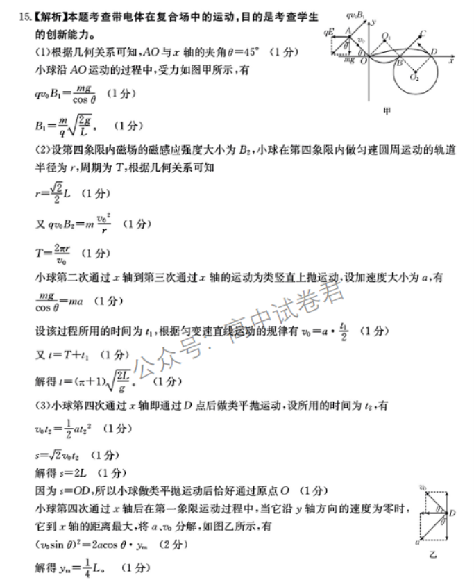 广西2024高三跨市联合适应性训练(123C)物理试题及答案