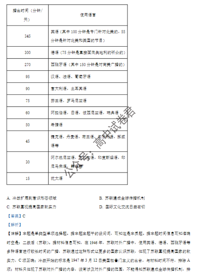 大连滨城高中联盟2024高三期中Ⅱ考试历史试题及答案解析