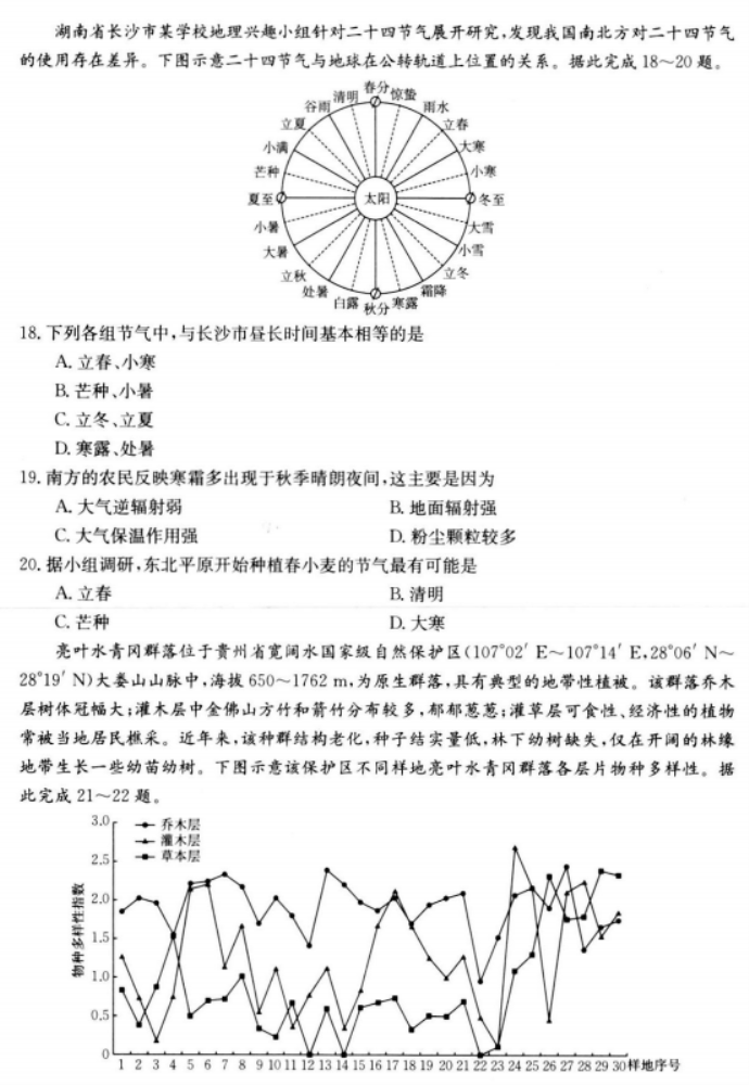 陕西金太阳2024高三11月联考(172C)地理试题及答案解析