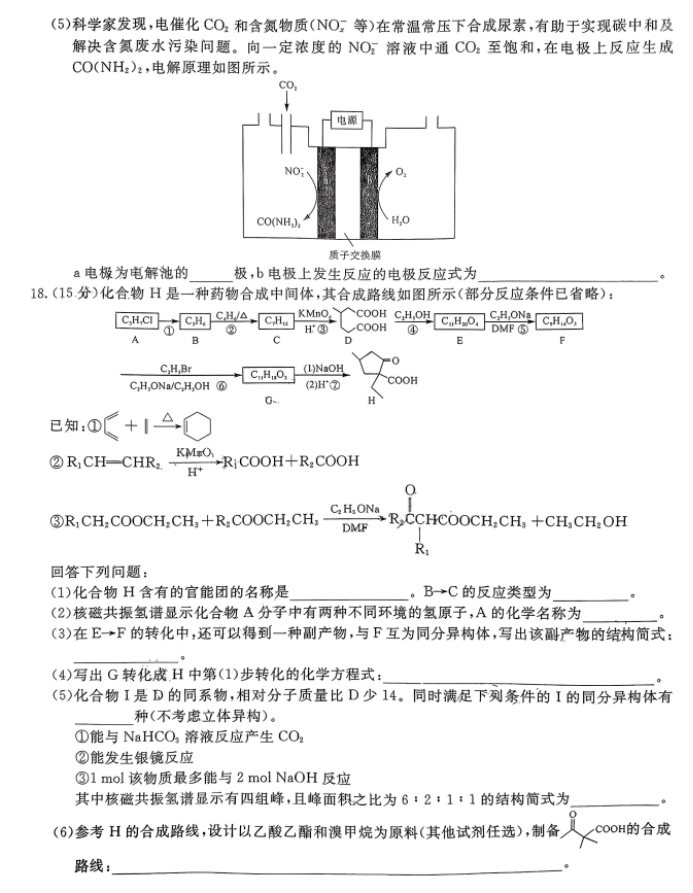 湖南五市十校共同体2024高三12月联考化学试题及答案解析