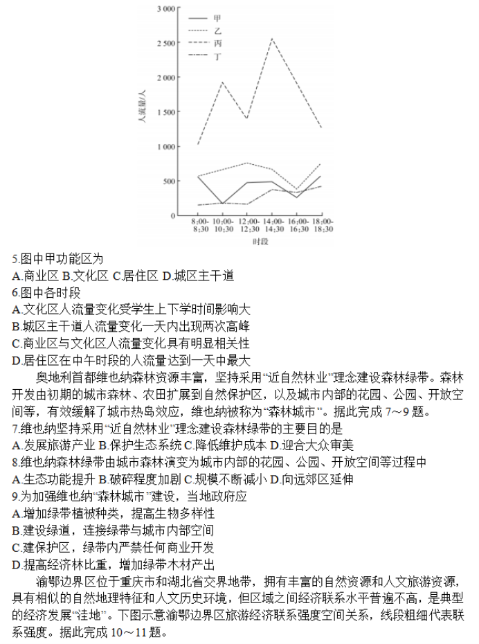 全国卷百师联盟2024高三12月联考三文综试题及答案解析