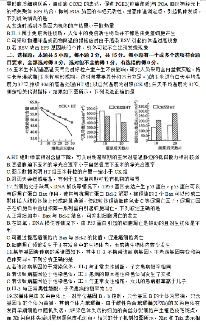 山东名校***2024高三12月阶段性测试生物试题及答案