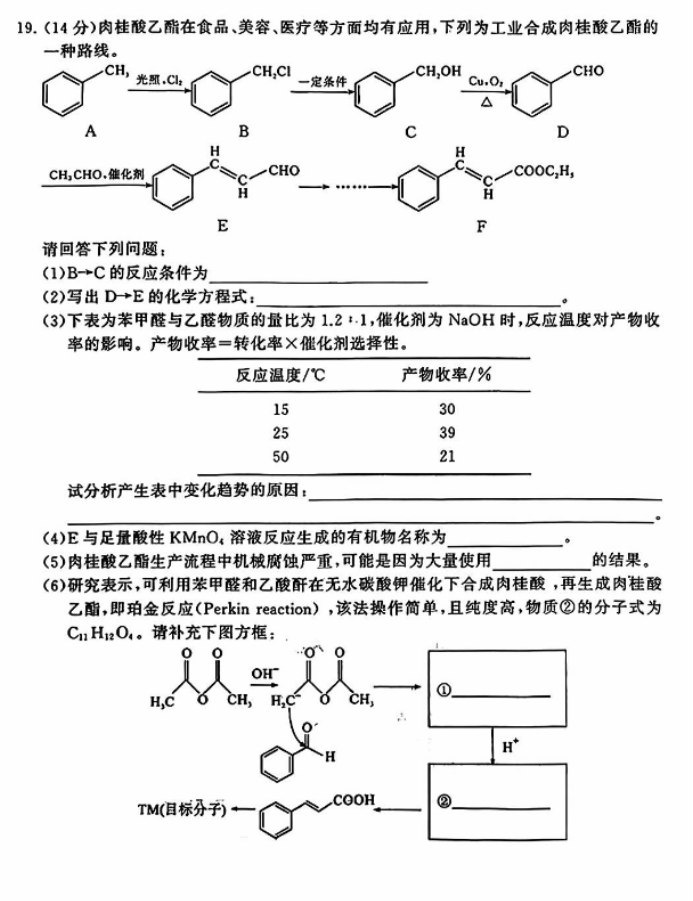 全国T8联考2024高三第一次联考化学试题及答案解析