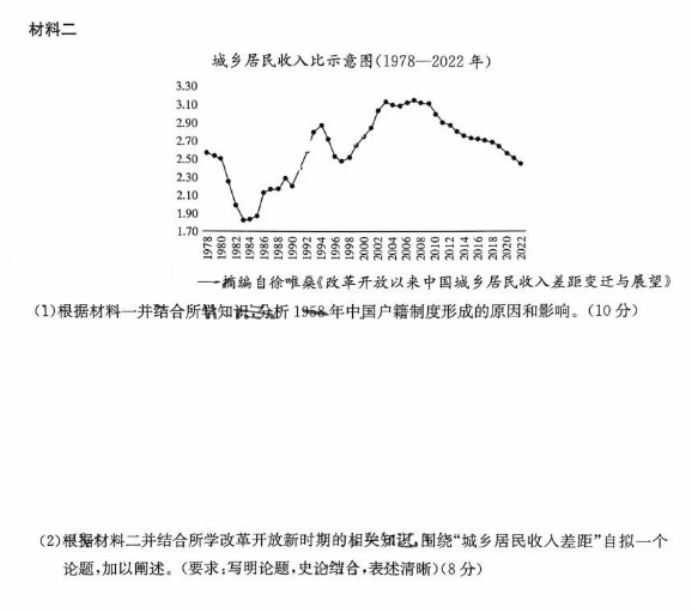 全国T8联考2024高三第一次联考历史试题及答案解析