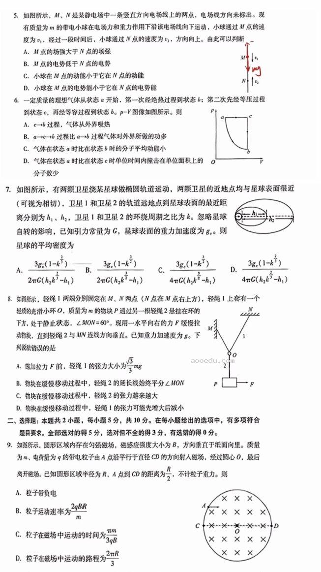 安徽2024新高考九省联考高三物理试题【最新出炉】