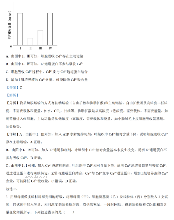 2024新高考九省联考生物试题及答案解析【贵州卷】