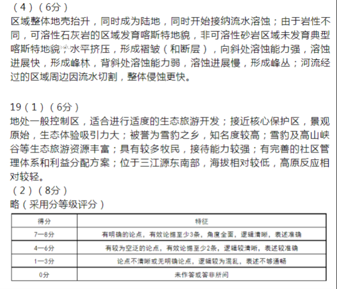 2024新高考九省联考地理试题及答案解析【广西卷】