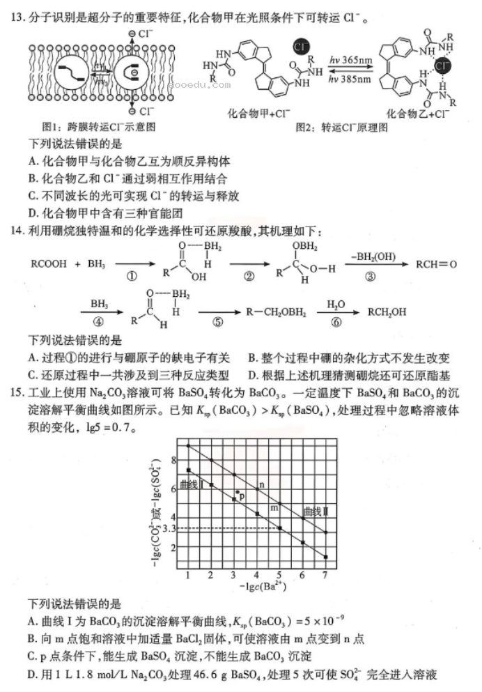 湖北武汉市2024高三二月调研考化学试题及答案解析