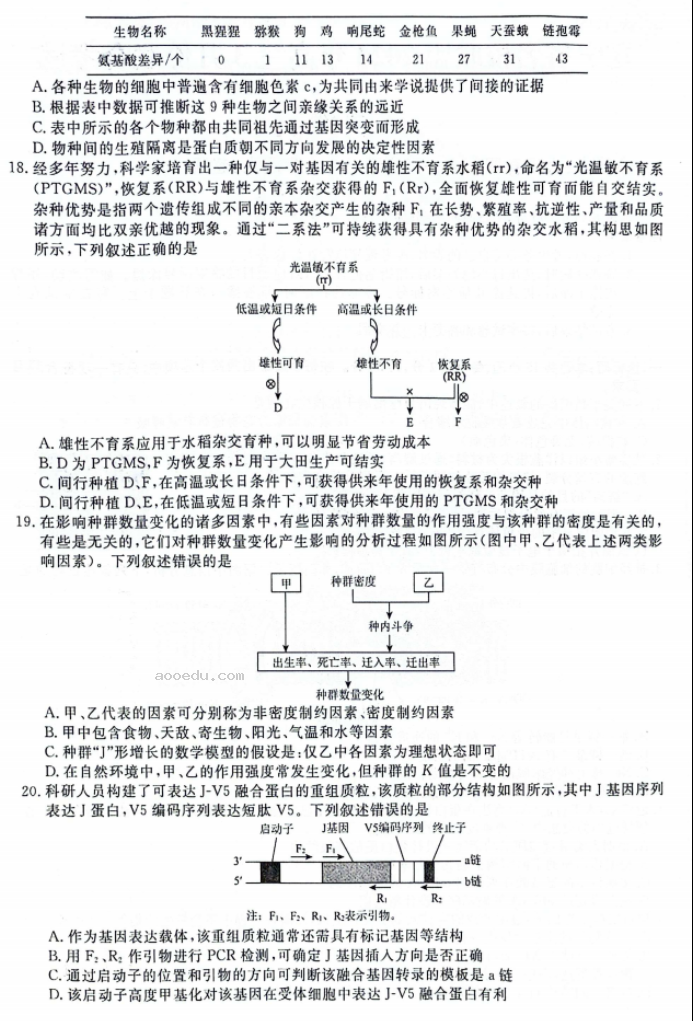 辽宁名校联盟2024高三3月联考生物试题及答案解析