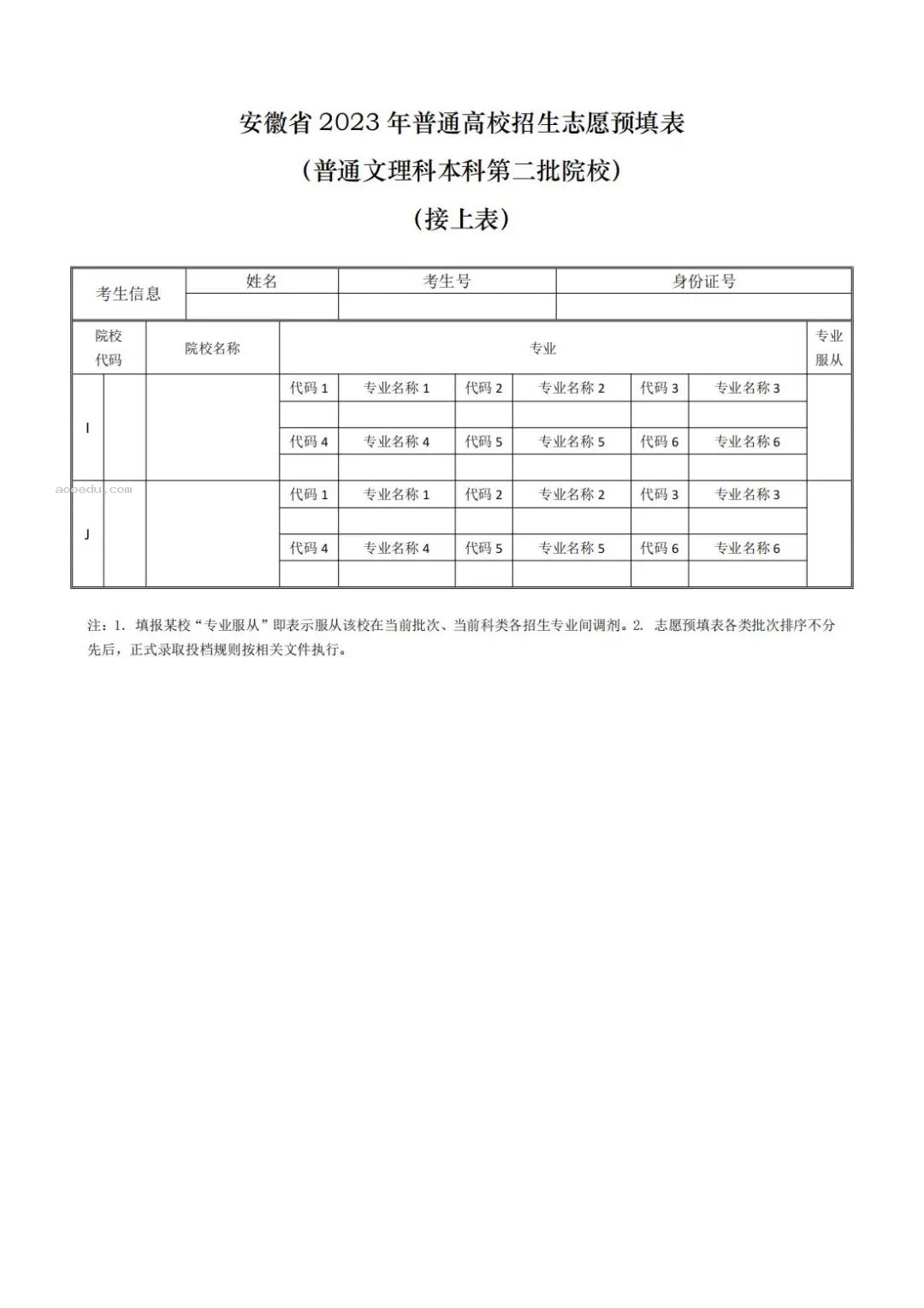 2024高考志愿填报表范本 怎么填报更容易录取