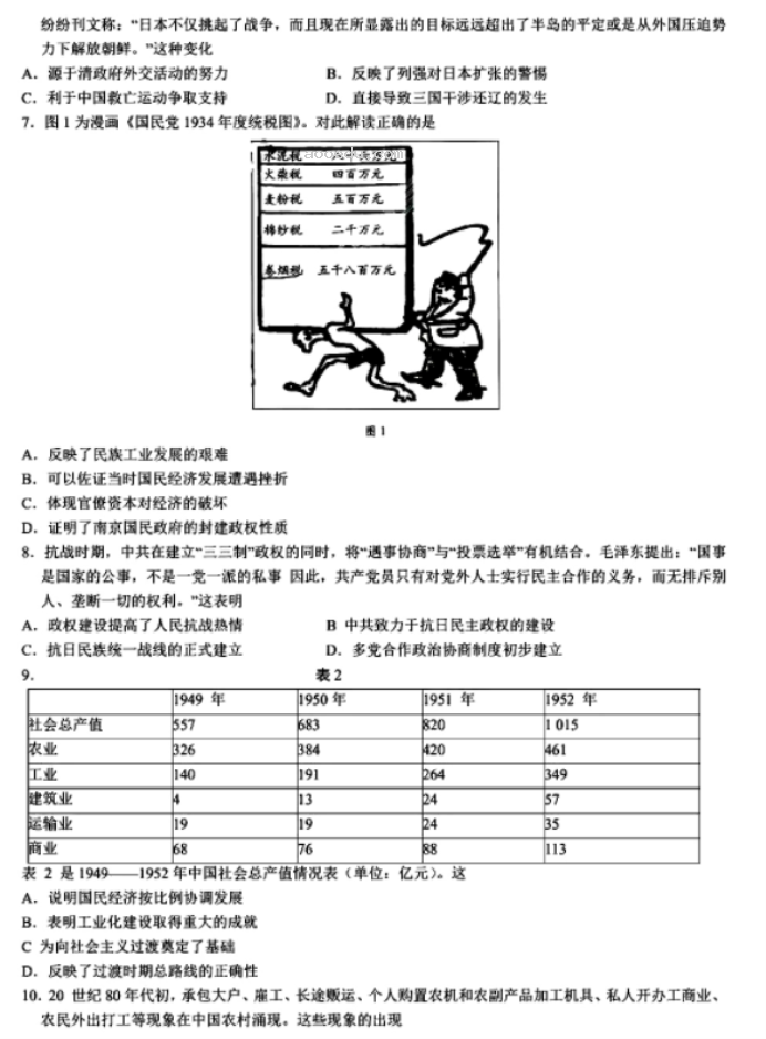 山东齐鲁名校联盟2024高三4月联考历史试题及答案解析