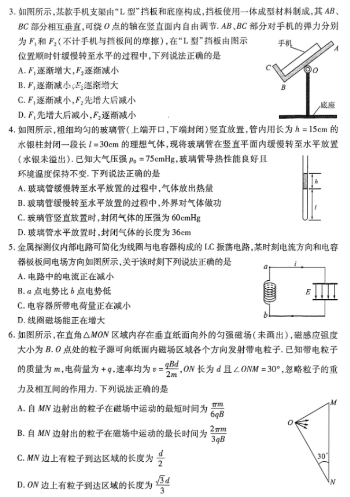 湖北省2024高三4月调研考物理试题及答案解析