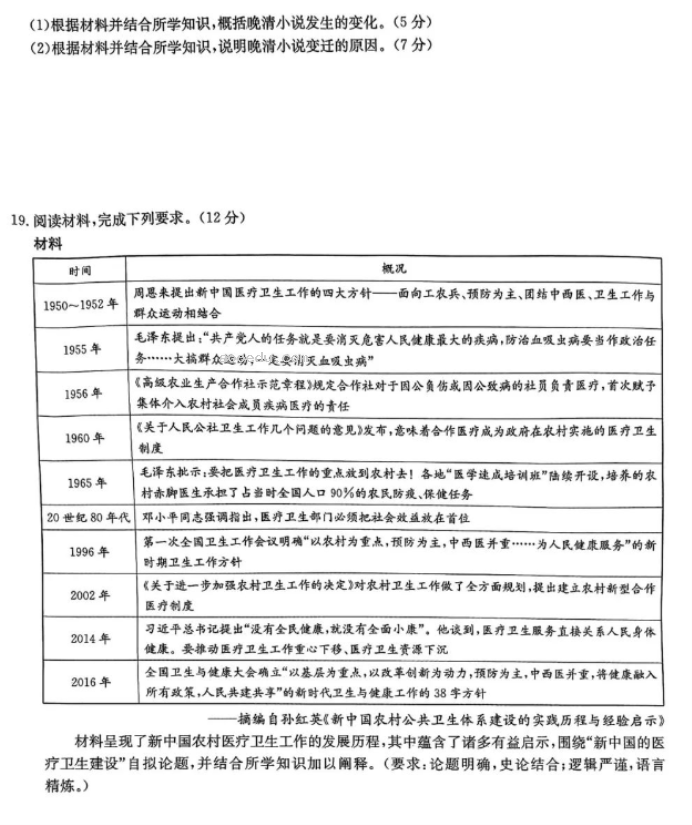 江西九师联盟2024高三4月联考历史试题及答案解析