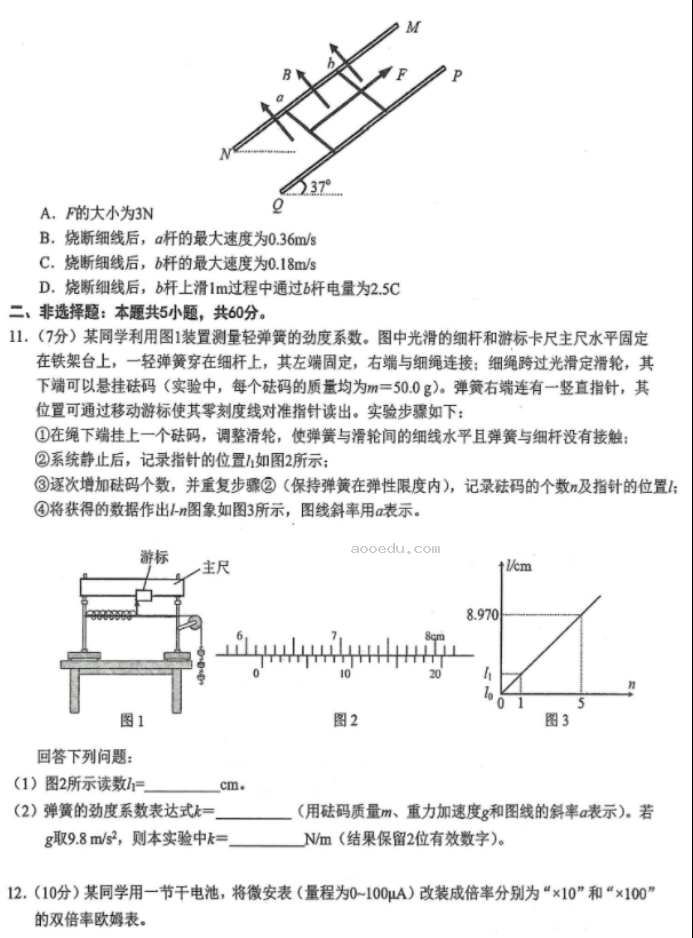 湖北鄂东南联盟2024高三5月模拟考物理试题及答案解析