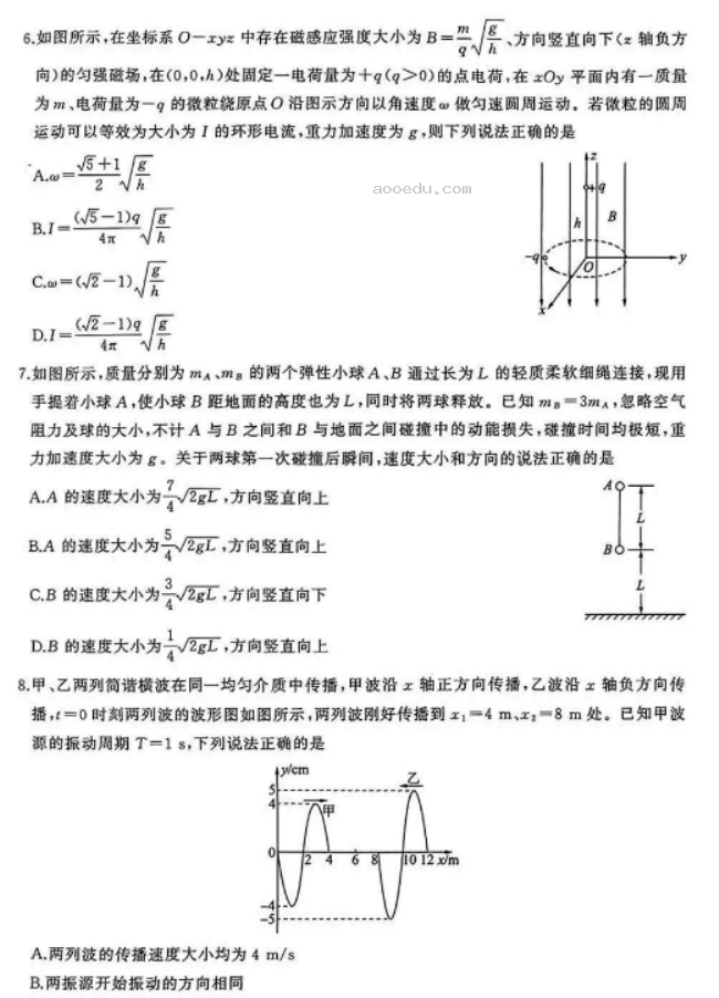 百师联盟2024高三信息押题卷四物理试题及答案解析