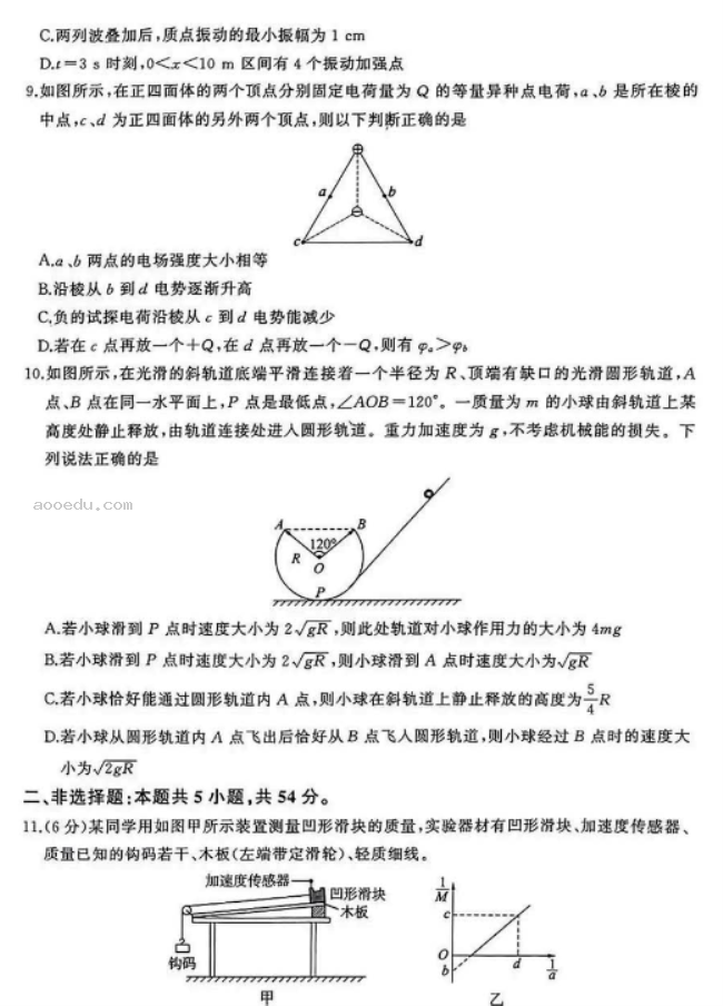 百师联盟2024高三信息押题卷四物理试题及答案解析