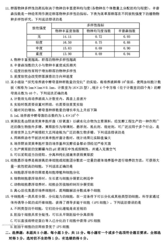 山东中学联盟2024高考考前热身押题生物试题及答案解析