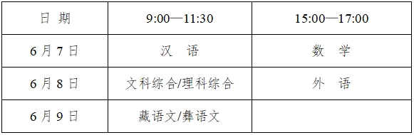 2024四川高考结束时间是几点 四川高考时间及科目安排