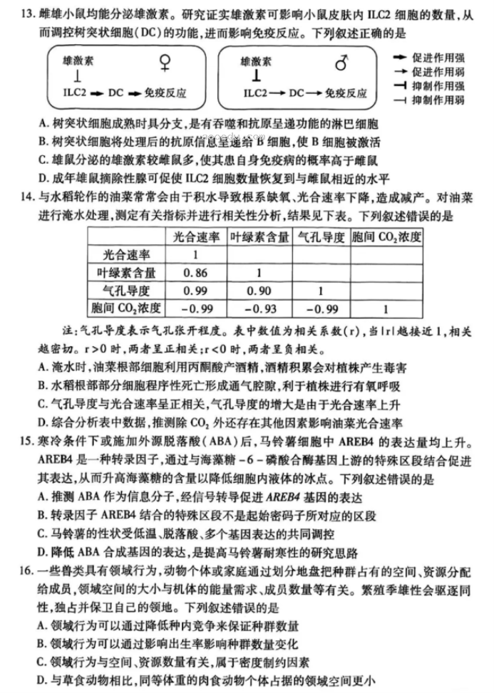 武汉五调2024高三五月模拟押题训练生物试题及答案解析