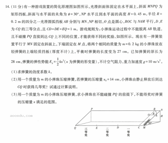 王后雄2024高考押题预测卷(江西版)物理试题及答案解析