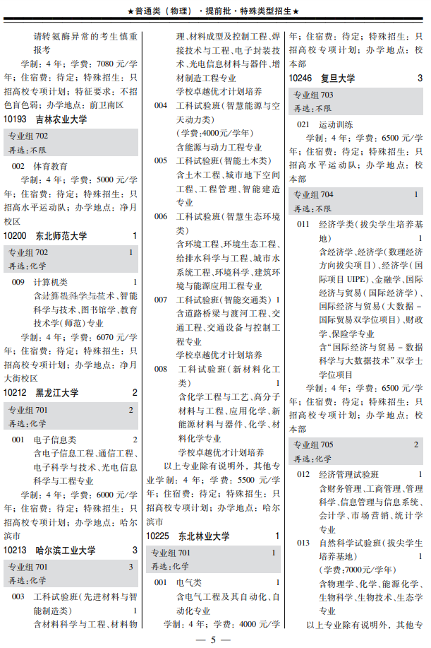 广东2024高考特殊类型招生专业目录(物理类) 能报哪些专业