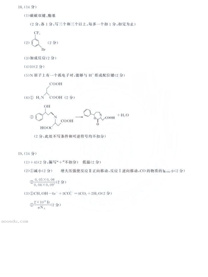 湖北2025届圆创联盟高三8月联考化学试题及答案汇总