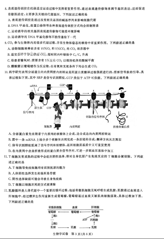  湖北2025届圆创联盟高三8月联考生物试题及答案汇总