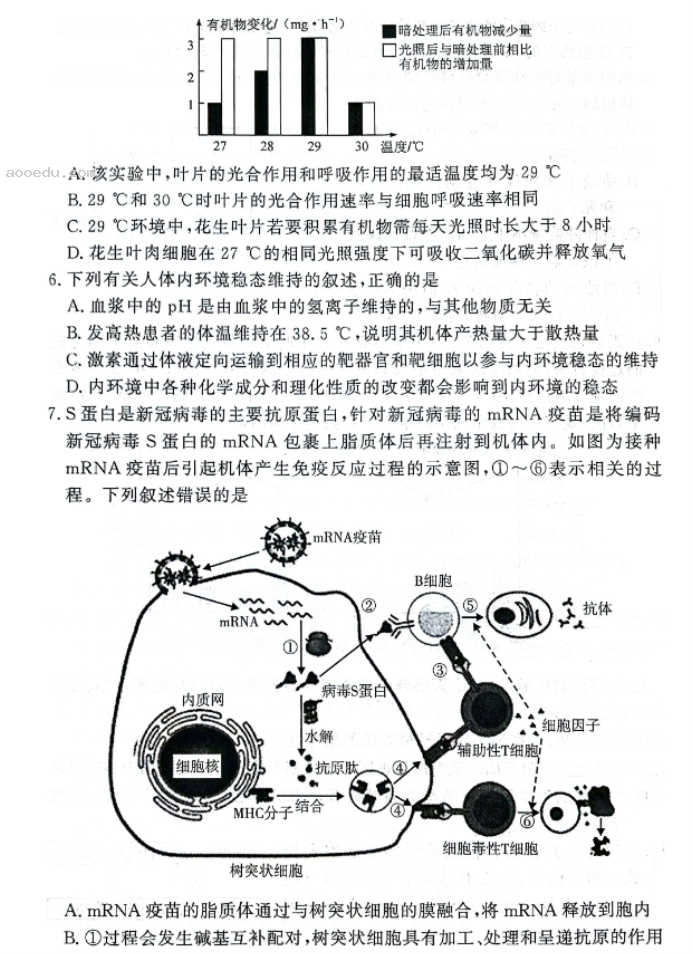 湘豫名校2025高三9月新高考适应性调研考生物试题及答案