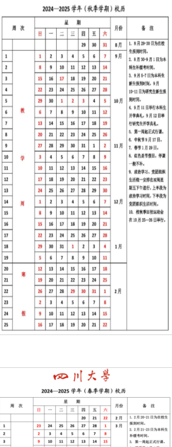 2025年四川大学寒假放假开始及结束时间 几号开学