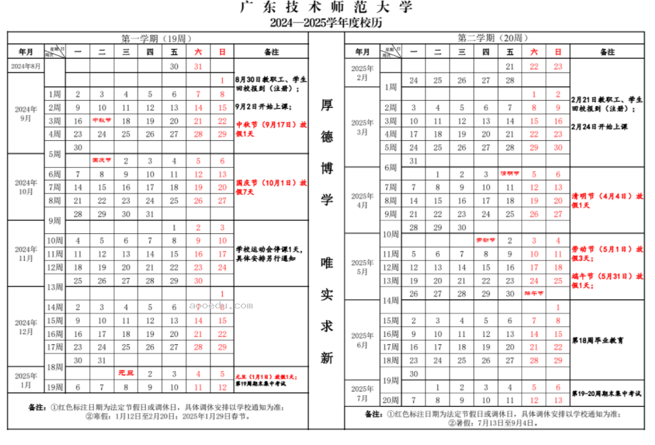 2025年广东技术师范大学寒假放假开始及结束时间 几号开学